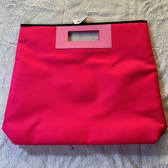 Clinique Limited Edition Hot Pink Shopper Tote Bag Cut Out Handles NEW - Picture 10 of 10